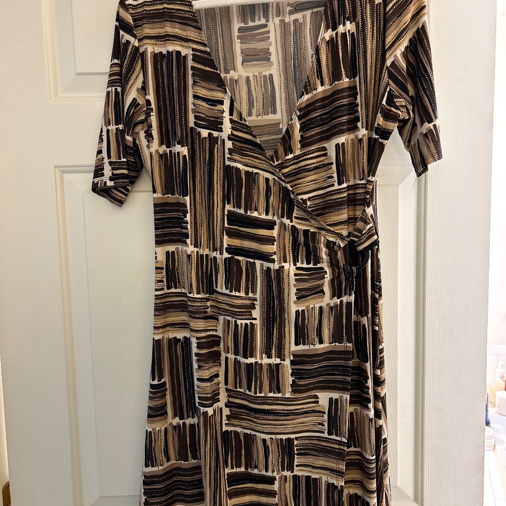 Brown and Black Dress -Size Medium